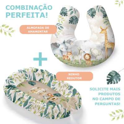 Kit Berço Enxoval de Bebê Safari Verde Aquarelado