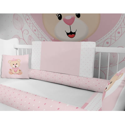 Kit Berço Enxoval de Bebê Ursinha Princesa - 23 Peças