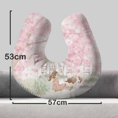 Almofada de Amamentação com Zíper Floral Menina Rosa Jardim AM572 Papel de parede  infantil, Enxovais para Bebê, Kits Berço, Kit Cama, faixa decorativa, régua do crescimento, quadros decorativos infantil.