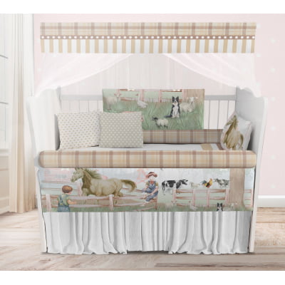 Kit Berço Enxoval de Bebê Cavalos Campo Fazenda Menino KT593 Papel de parede  infantil, Enxovais para Bebê, Kits Berço, Kit Cama, faixa decorativa, régua do crescimento, quadros decorativos infantil.