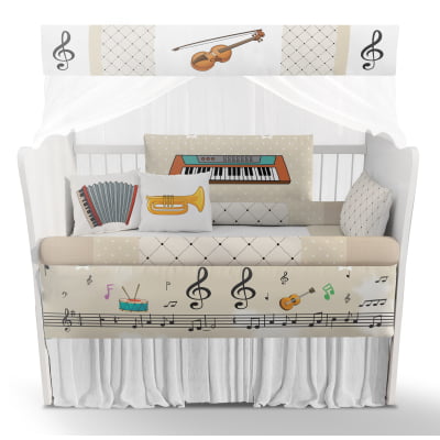 Kit Berço Enxoval de Bebê Safari Musical Bege KT151 Papel de parede  infantil, Enxovais para Bebê, Kits Berço, Kit Cama, faixa decorativa, régua do crescimento, quadros decorativos infantil.