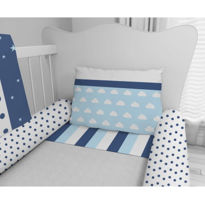 Kit Berço Enxoval de Bebê Estrelas Azul Céu Menino KT664 Papel de parede  infantil, Enxovais para Bebê, Kits Berço, Kit Cama, faixa decorativa, régua do crescimento, quadros decorativos infantil.