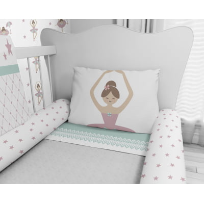 Kit Berço Enxoval de Bebê Bailarina Estrelas Menina KT16 Papel de parede  infantil, Enxovais para Bebê, Kits Berço, Kit Cama, faixa decorativa, régua do crescimento, quadros decorativos infantil.