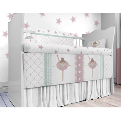 Kit Berço Enxoval de Bebê Bailarina Estrelas Menina KT16 Papel de parede  infantil, Enxovais para Bebê, Kits Berço, Kit Cama, faixa decorativa, régua do crescimento, quadros decorativos infantil.