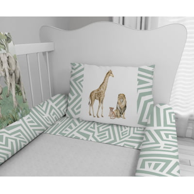 Kit Berço Enxoval de Bebê Safari Folhas Verdes Menino KT582 Papel de parede  infantil, Enxovais para Bebê, Kits Berço, Kit Cama, faixa decorativa, régua do crescimento, quadros decorativos infantil.