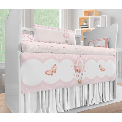 Kit Berço Enxoval de Bebê Safari Balões Rosa Menina KT25C Papel de parede  infantil, Enxovais para Bebê, Kits Berço, Kit Cama, faixa decorativa, régua do crescimento, quadros decorativos infantil.