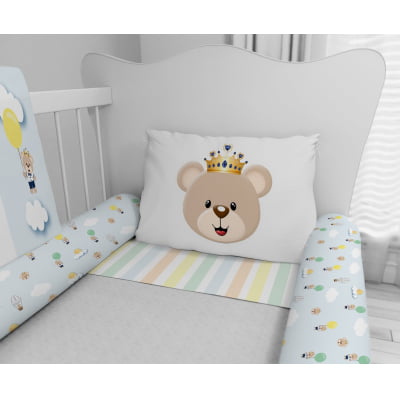 Kit Berço Enxoval de Bebê Safari Urso Balões Azul - KT34 Papel de parede  infantil, Enxovais para Bebê, Kits Berço, Kit Cama, faixa decorativa, régua do crescimento, quadros decorativos infantil.