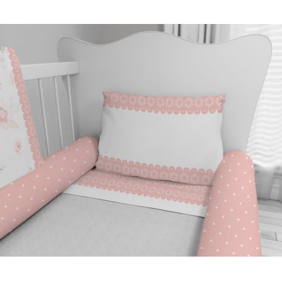 Kit Berço Enxoval de Bebê Flores Rosa Menina KT459 Papel de parede  infantil, Enxovais para Bebê, Kits Berço, Kit Cama, faixa decorativa, régua do crescimento, quadros decorativos infantil.