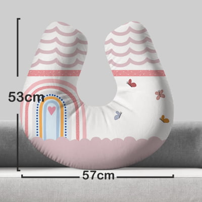 Almofada de Amamentação Travesseiro arco-íris colorido borboletinhas - AM569