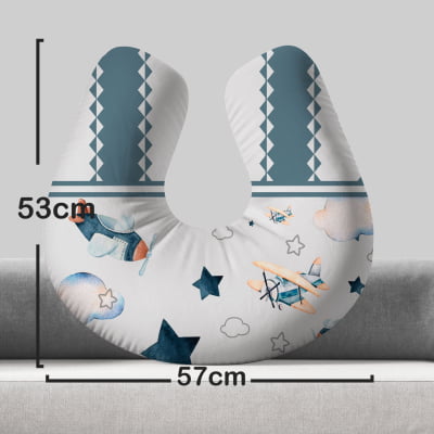 Almofada de Amamentação Travesseiro Aviões Balões e Helicópteros - AM272