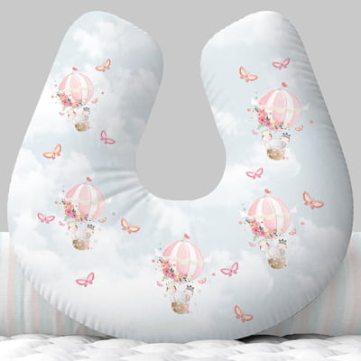 Almofada de Amamentação Travesseiro Balões floral Amamentadora