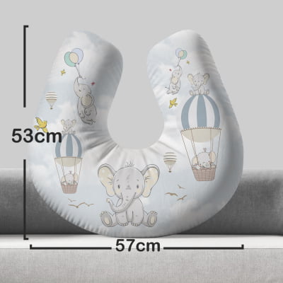Almofada de Amamentação Travesseiro Elefantinhos Baloeiros