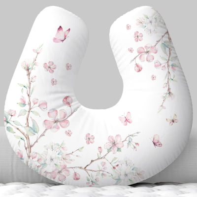 Almofada de Amamentação Travesseiro Floral com Borboletas - AM525
