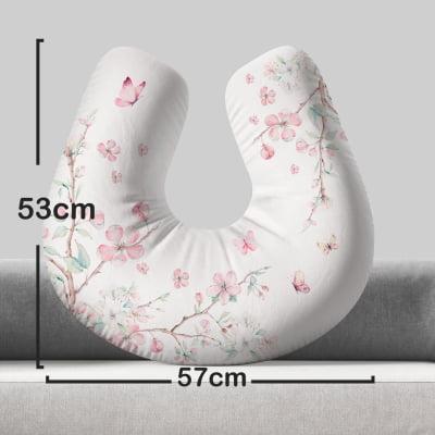 Almofada de Amamentação Travesseiro Floral com Borboletas - AM525