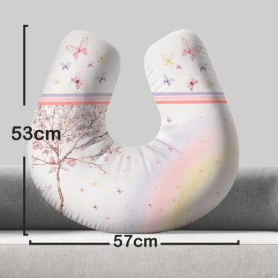 Almofada de Amamentação Travesseiro Floral e Borboletas - AM522