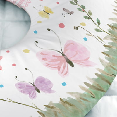 Almofada de Amamentação Travesseiro Flores e Borboletas - AM465