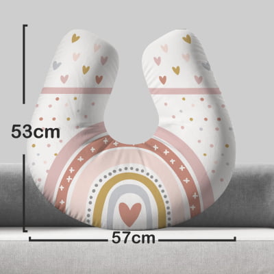 Almofada de Amamentação Travesseiro arco-íris corações - AM638