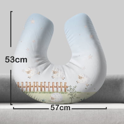 Almofada de Amamentação Travesseiro ovelhinhas cerca estrelinhas campo - AM564