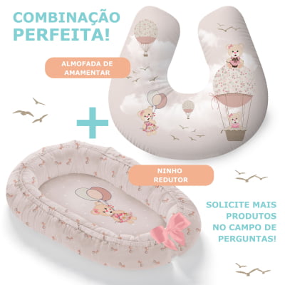 Almofada de Amamentação Travesseiro Ursinha Princesa