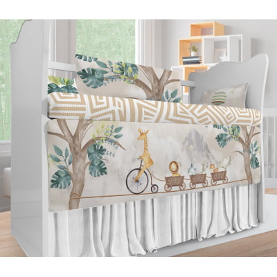 Kit Berço Enxoval de Bebê Safari Folhas Verde KT451 Papel de parede  infantil, Enxovais para Bebê, Kits Berço, Kit Cama, faixa decorativa, régua do crescimento, quadros decorativos infantil.