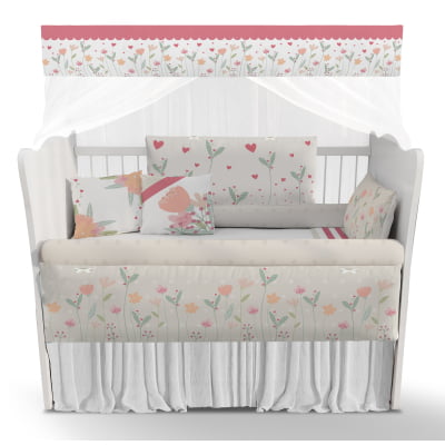 Kit Berço Enxoval de Bebê Balões com Arco-Íris 23 PÇS - KT215 - Cópia (1)