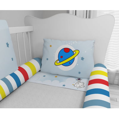 Kit Berço Enxoval de Bebê Foguete Astronauta Azul KT704 Papel de parede  infantil, Enxovais para Bebê, Kits Berço, Kit Cama, faixa decorativa, régua do crescimento, quadros decorativos infantil.