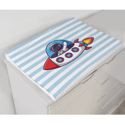 Kit Berço Enxoval de Bebê Foguete Astronauta Azul KT704 Papel de parede  infantil, Enxovais para Bebê, Kits Berço, Kit Cama, faixa decorativa, régua do crescimento, quadros decorativos infantil.