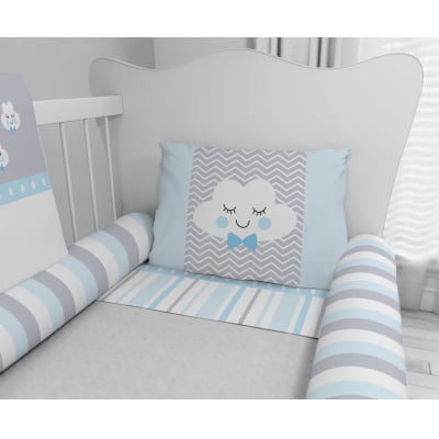 Kit Berço Enxoval de Bebê Chuva de Amor Azul KT364 Papel de parede  infantil, Enxovais para Bebê, Kits Berço, Kit Cama, faixa decorativa, régua do crescimento, quadros decorativos infantil.