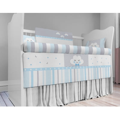 Kit Berço Enxoval de Bebê Chuva de Amor Azul KT364 Papel de parede  infantil, Enxovais para Bebê, Kits Berço, Kit Cama, faixa decorativa, régua do crescimento, quadros decorativos infantil.