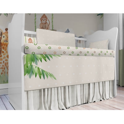 Kit Berço Enxoval de Bebê Safári Aquarelado 23 PÇS - KT79 Papel de parede  infantil, Enxovais para Bebê, Kits Berço, Kit Cama, faixa decorativa, régua do crescimento, quadros decorativos infantil.