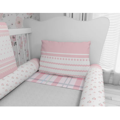 kit Berço Enxoval de Bebê Floral Jardim Rosa Menina  Papel de parede  infantil, Enxovais para Bebê, Kits Berço, Kit Cama, faixa decorativa, régua do crescimento, quadros decorativos infantil.