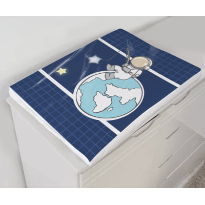 Kit Berço Enxoval de Bebê Espaço Astronauta Azul 