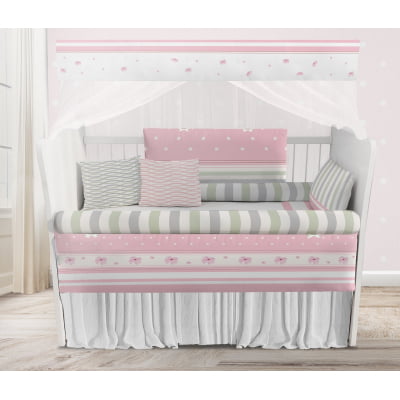 Kit Berço Enxoval de Bebê Floral 23 PÇS - KT473