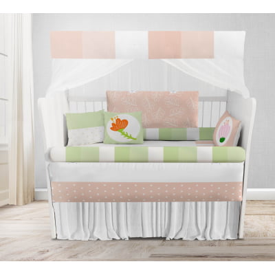 Kit Berço Enxoval de Bebê Floral Lúdicas 23 PÇS - KT175