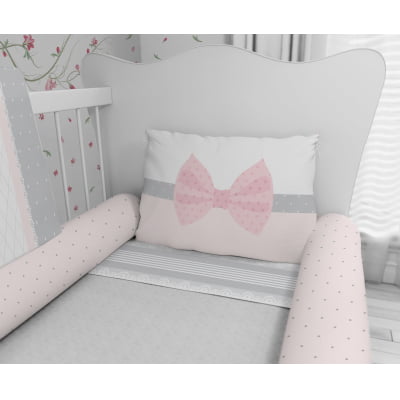 Kit Berço Enxoval de Bebê Floral Rosa