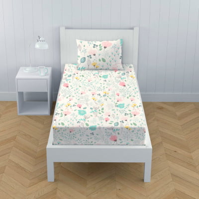 Lençol de Solteiro Infantil Floral Jardim Colorido Menina - L73 Papel de parede  infantil, Enxovais para Bebê, Kits Berço, Kit Cama, faixa decorativa, régua do crescimento, quadros decorativos infantil.