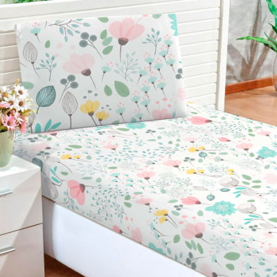 Lençol de Solteiro Infantil Floral Jardim Colorido Menina - L73 Papel de parede  infantil, Enxovais para Bebê, Kits Berço, Kit Cama, faixa decorativa, régua do crescimento, quadros decorativos infantil.