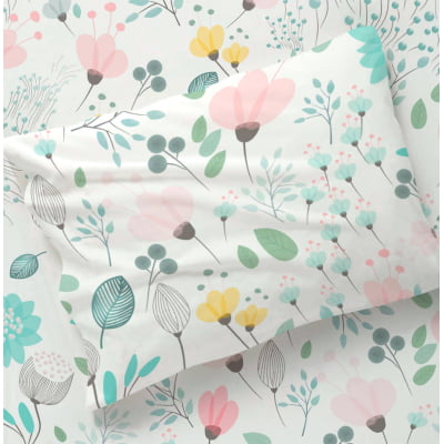 Lençol de Solteiro Infantil Floral Jardim Colorido Menina - L73 Papel de parede  infantil, Enxovais para Bebê, Kits Berço, Kit Cama, faixa decorativa, régua do crescimento, quadros decorativos infantil.