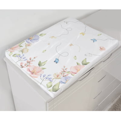 Kit Berço Enxoval de Bebê Floral com Borboletas - 23 Peças