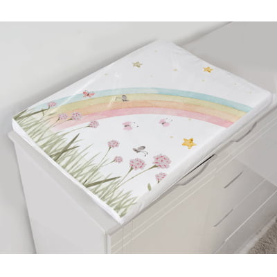 Kit Berço Enxoval De Bebê Arco Íris Floral Colorido