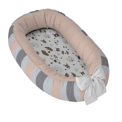 Ninho Redutor Bebê Cachorros Rosa Pets Infantil 100% Algodão - N35