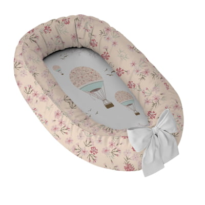Ninho Redutor Bebê Floral Balões Infantil 100% Algodão - N09