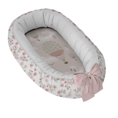 Ninho Redutor Bebê Balões Floral Rosa – Aconchego e Estilo para Recém-Nascidos N22