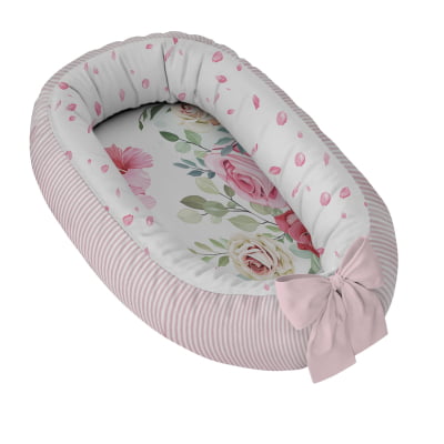 Ninho Redutor Bebê Balões Floral Rosa Aconchego e Estilo para Recém-Nascidos - N361