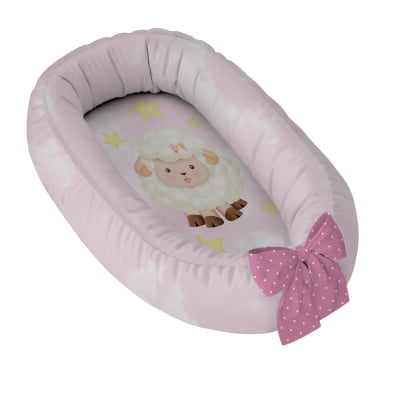 Ninho Redutor Bebê Ovelhas Rosa 100% Algodão - N458