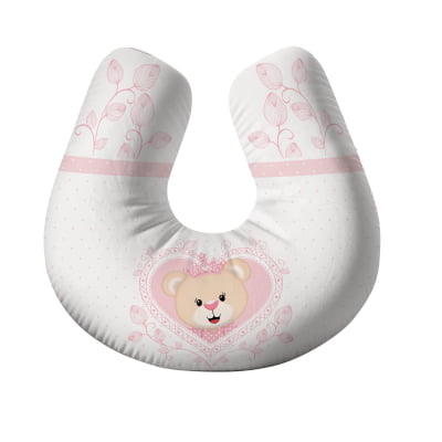 Almofada de Amamentação Travesseiro Ursa Princesa Rosa Menina AM353 Papel de parede  infantil, Enxovais para Bebê, Kits Berço, Kit Cama, faixa decorativa, régua do crescimento, quadros decorativos infantil.