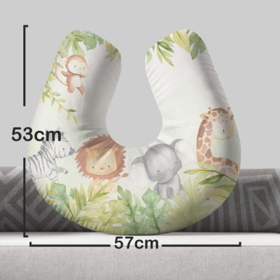 Almofada de Amamentação Travesseiro Safari Folhas Verde AM468 Papel de parede  infantil, Enxovais para Bebê, Kits Berço, Kit Cama, faixa decorativa, régua do crescimento, quadros decorativos infantil.