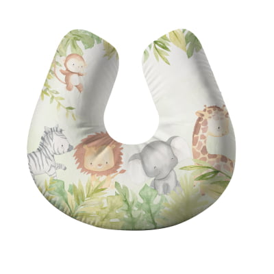 Almofada de Amamentação Travesseiro Safari Folhas Verde AM468 Papel de parede  infantil, Enxovais para Bebê, Kits Berço, Kit Cama, faixa decorativa, régua do crescimento, quadros decorativos infantil.