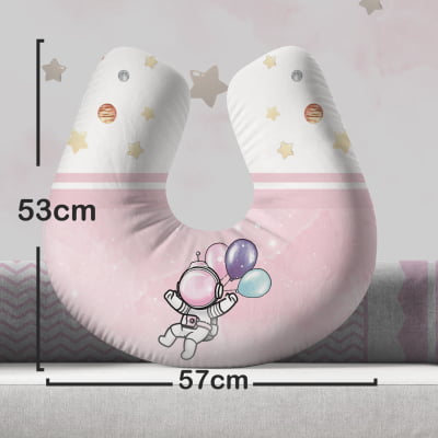 Almofada de Amamentação Travesseiro Astronauta Rosa Menina AM497 Papel de parede  infantil, Enxovais para Bebê, Kits Berço, Kit Cama, faixa decorativa, régua do crescimento, quadros decorativos infantil.