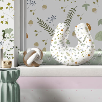 Almofada de Amamentação Travesseiro Bosque Encantado Menina Flores AM339 Papel de parede  infantil, Enxovais para Bebê, Kits Berço, Kit Cama, faixa decorativa, régua do crescimento, quadros decorativos infantil.